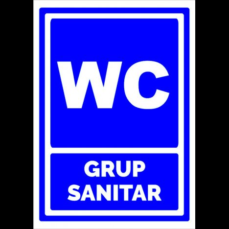 Indicator albastru wc grup sanitar